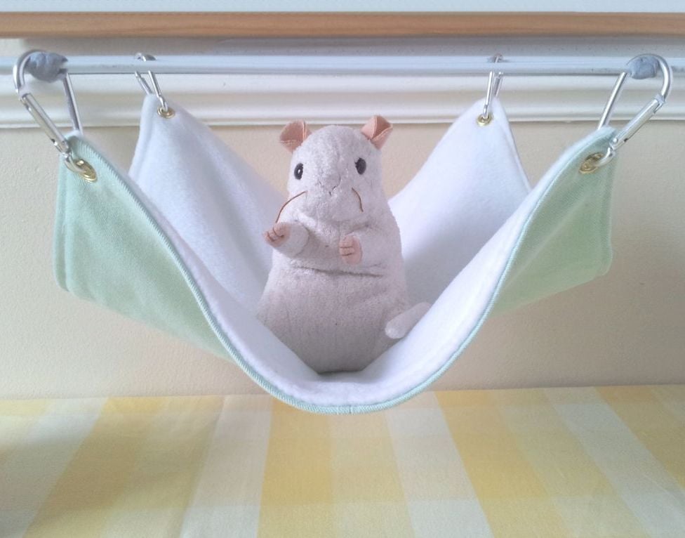 Mint Denim and White Fleece Hammock - 11 x 11 inch