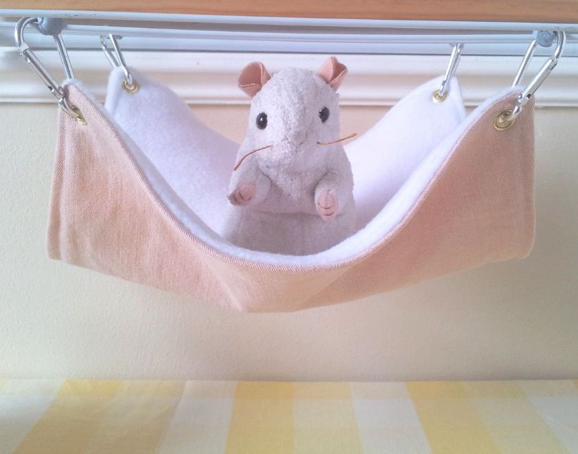 Pale Peach Denim and White Fleece Hammock - 10 x 10 inch