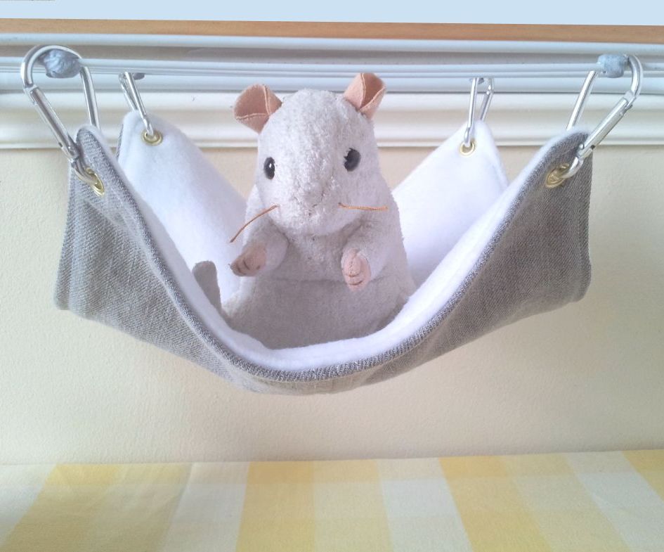 Grey Denim and White Fleece Hammock - 9 x 9 inch