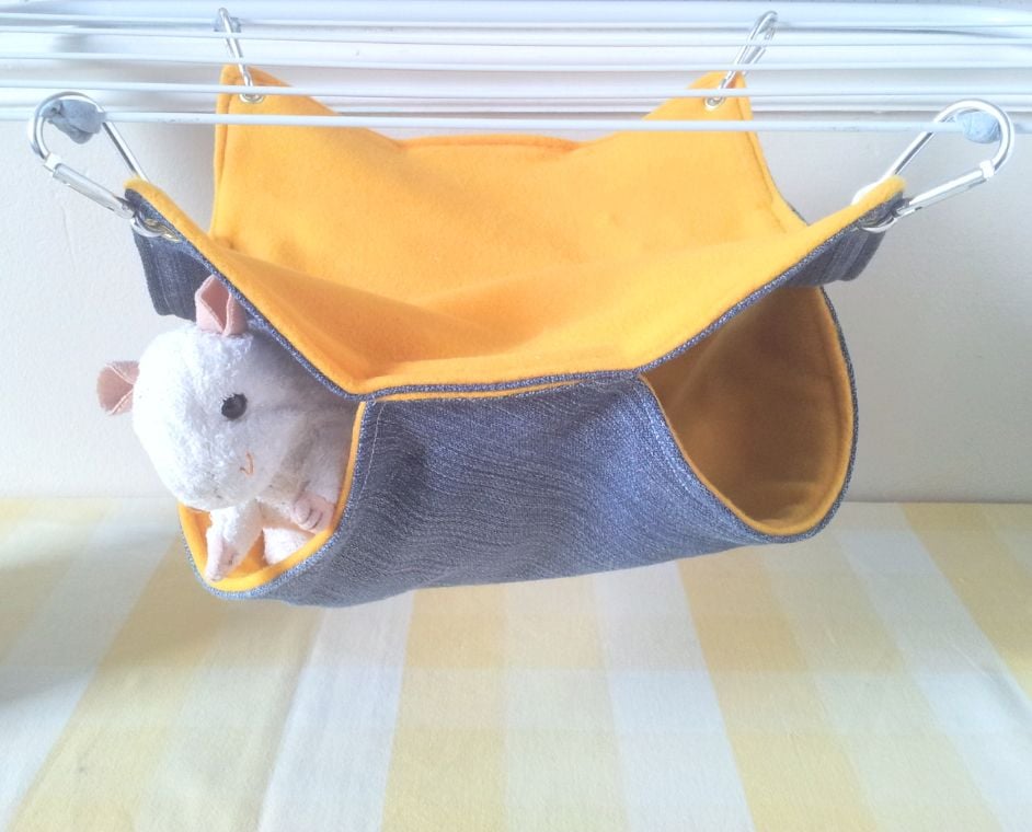 Blue Denim and Yellow Fleece Double Hammock