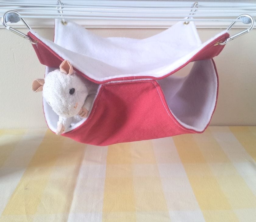 Red Denim and White Fleece Double Hammock