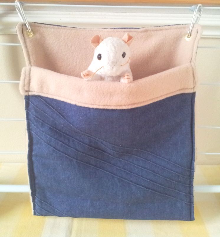 Blue Denim and Sandy Gold Fleece Hanging Snuggle Sack