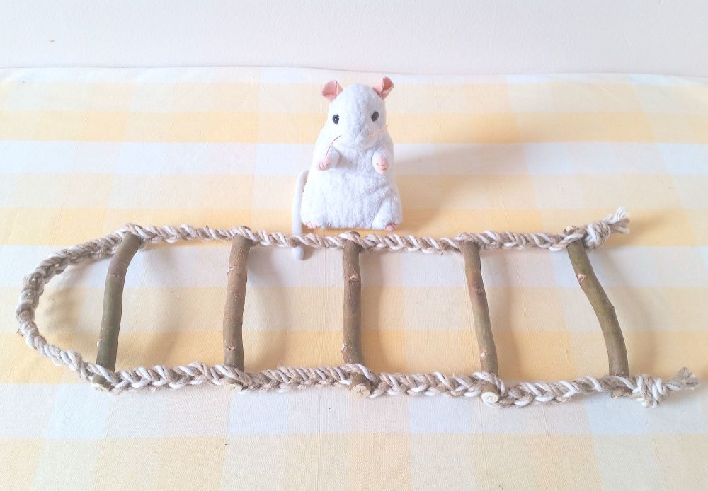Wavy Willow Jute and Cotton Rope Ladder - UK Homegrown wood