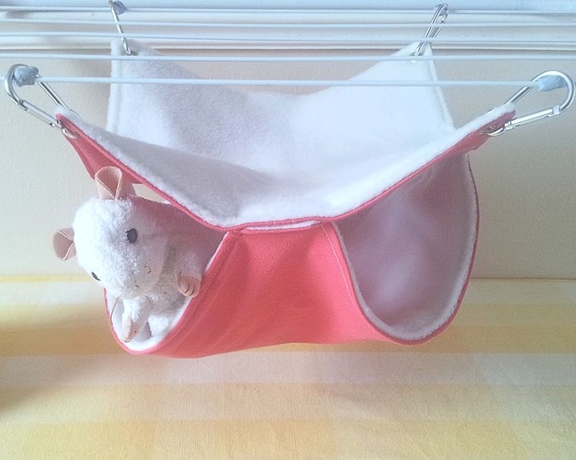 Pink Denim and White Fleece Double Hammock