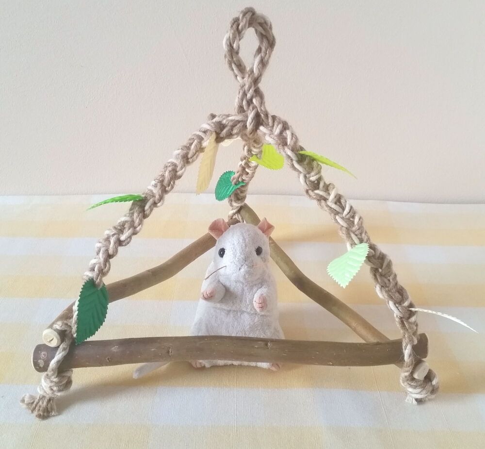 Willow Triangle Jute and Cotton Rope Swing Perch