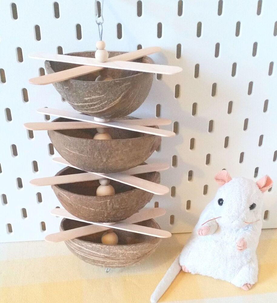 4 Coconut Shell Foraging Tower