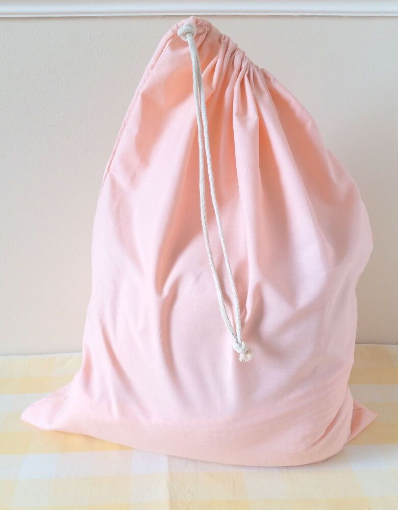 Large Peach Pink Laundry Bag - Marked