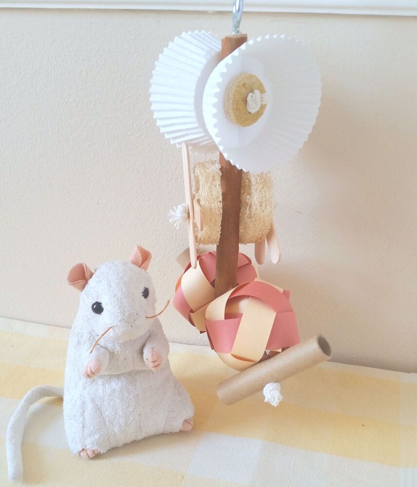 Nibble and Gnaw Coconut and Pineapple Treat Ring Natural Willow Shredder Tree