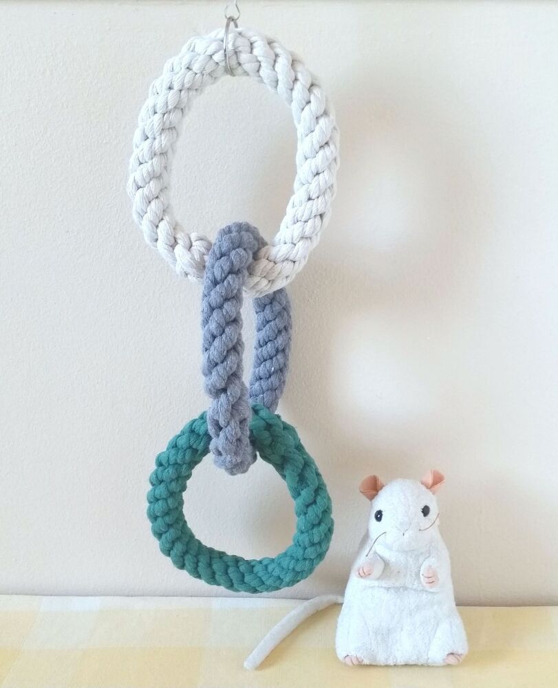 Hanging Triple Ring Climbing Rope -  14 inches