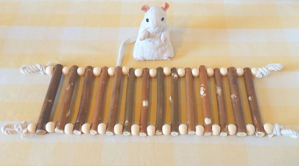 Chunky Beaded Willow Rope Ladder Bridge - UK Homegrown wood - 21 inches