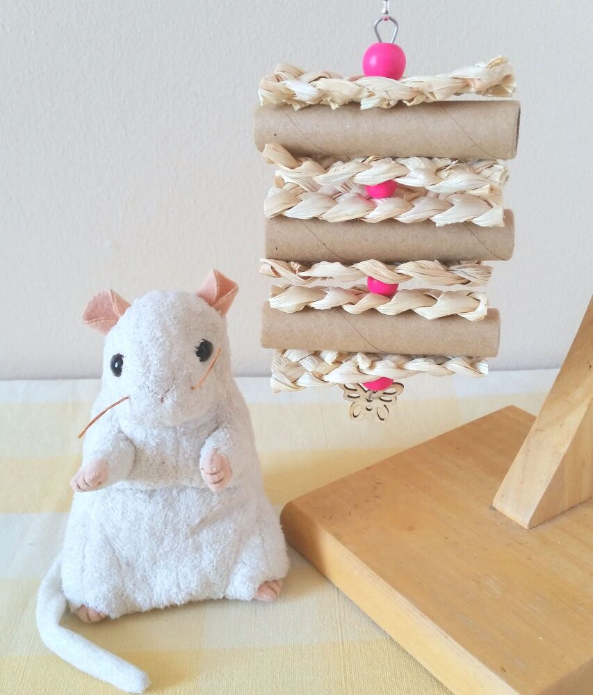 Pink Beaded Foraging Shredder Toy