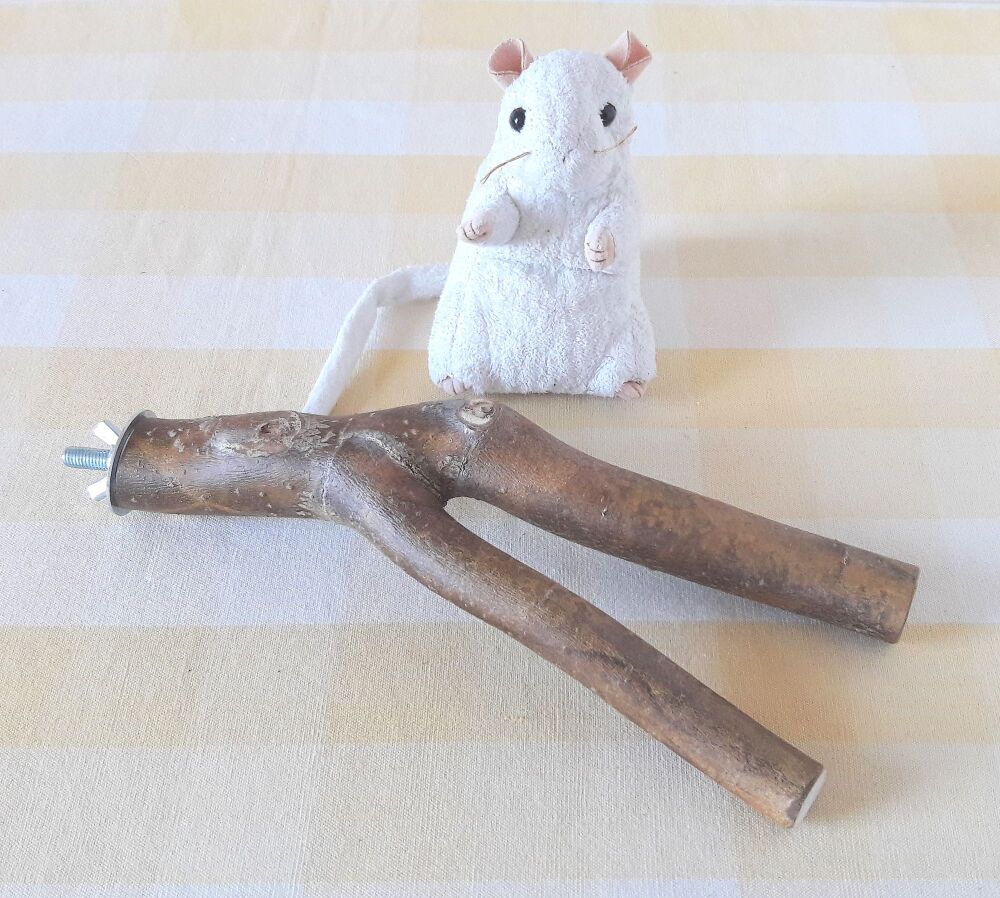 27cm Bolt On Forked Perch - UK Homegrown Willow Wood