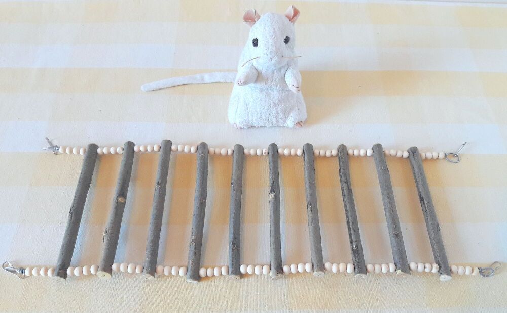 Beaded Wire Grey Willow Ladder Bridge - UK Homegrown wood - 17 inches