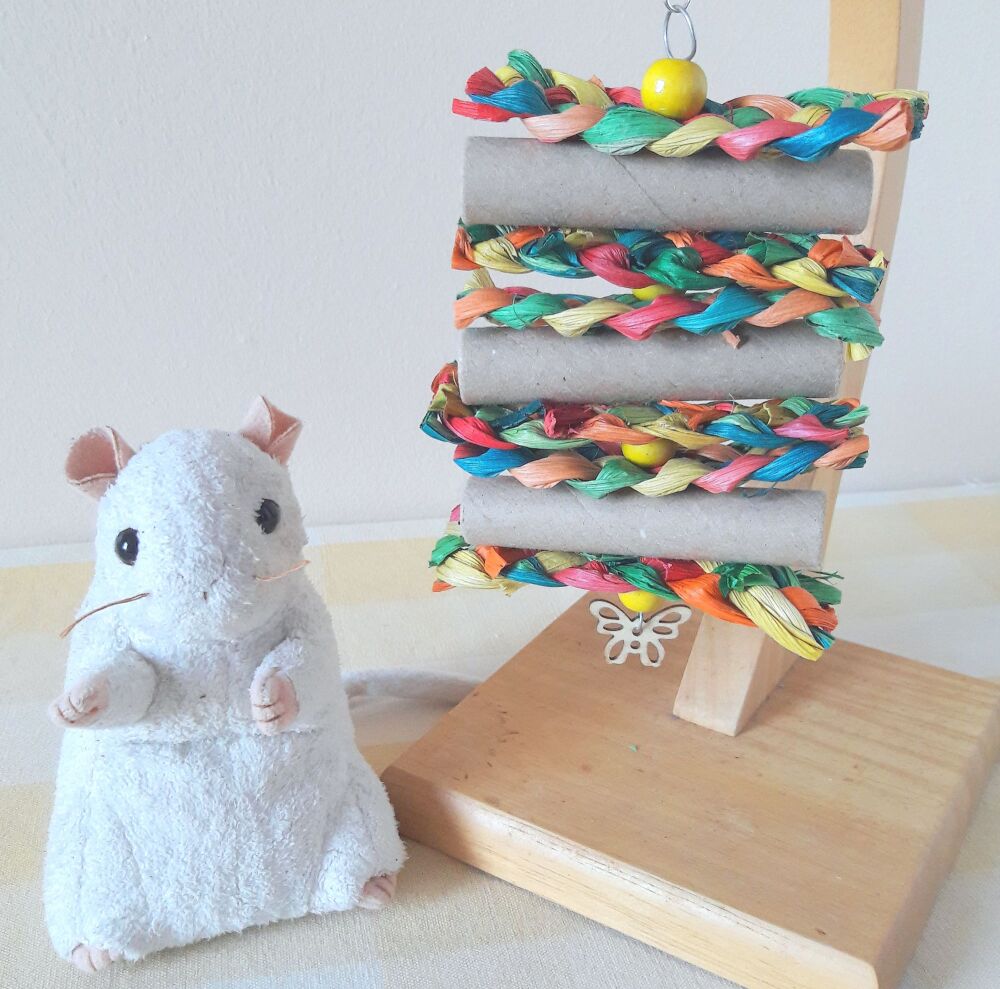 Yellow Beaded Rainbow Foraging Shredder Toy