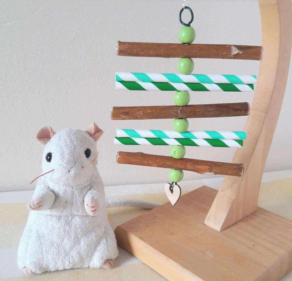 Green Beaded Willow Shredder Chew Toy - UK Homegrown