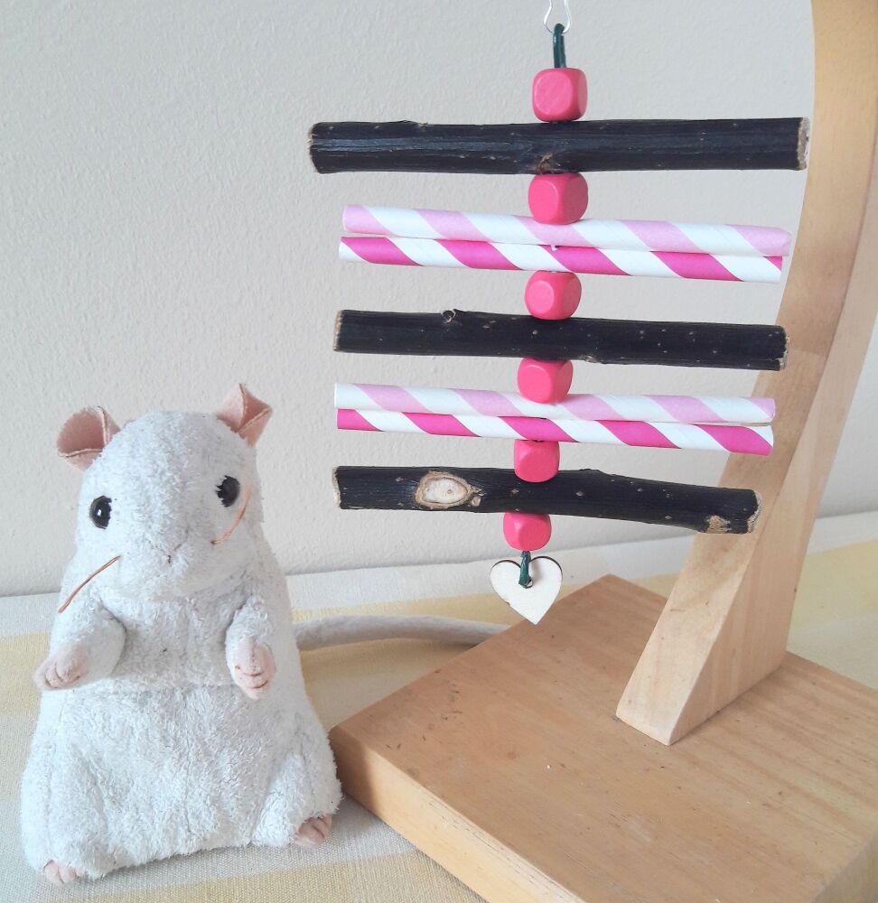 Pink Beaded Dark Willow Shredder Chew Toy - UK Homegrown