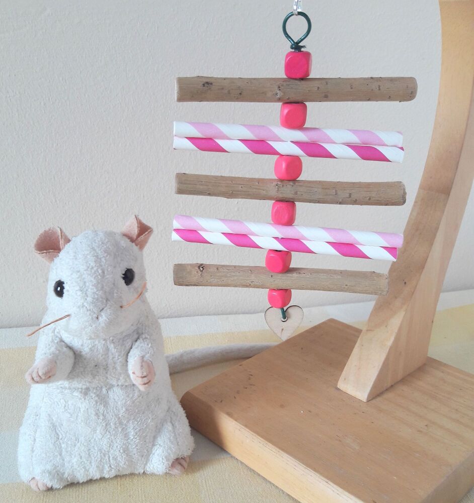 Pink Beaded Pale Willow Shredder Chew Toy - UK Homegrown