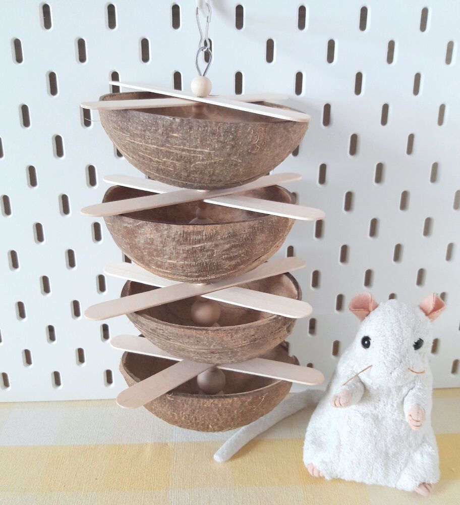 4 Coconut Shell Foraging Tower