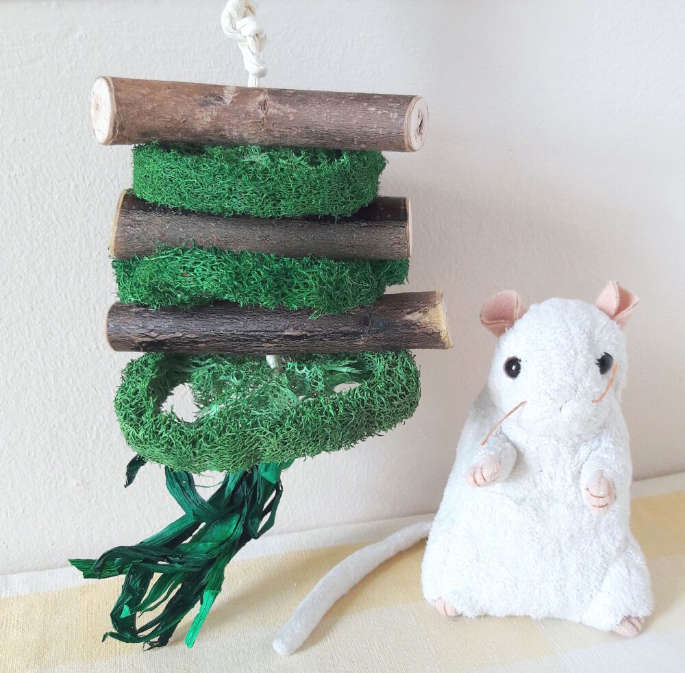 Willow Wood and Loofah Chew Toy - UK Homegrown