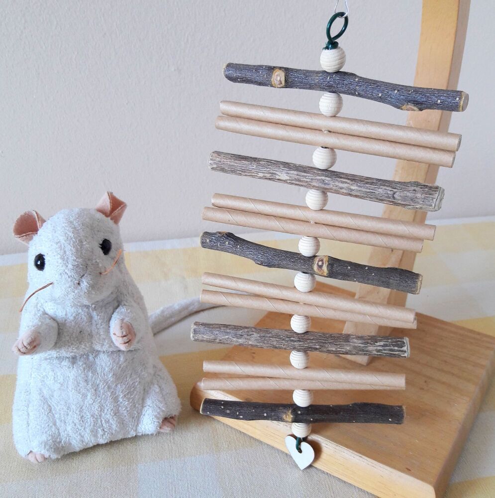 Large Beaded Apple and Buddleia Wood Shredder Chew Toy - UK Homegrown