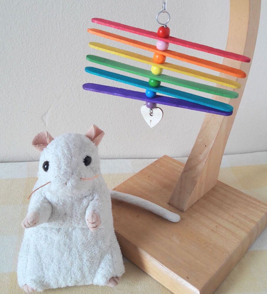 Mini Rainbow Beaded Spinner Chew Toy