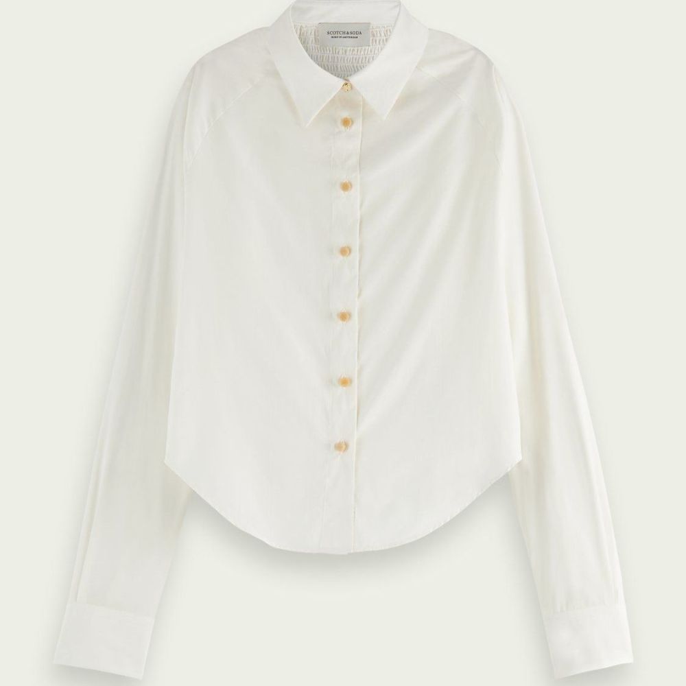 Scotch and Soda Smocked Raglan-Sleeved Shirt