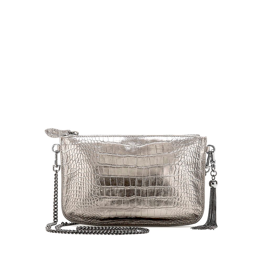 Bell & Fox IVY Metal Tassel Chain Strap Cross Body Bag / Clutch - Pewter Cr