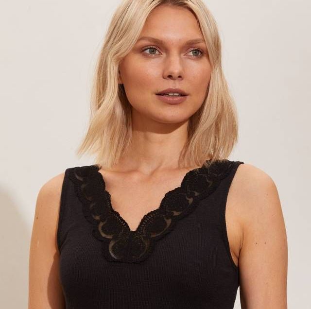Odd Molly Josie Tank Top in Almost Black