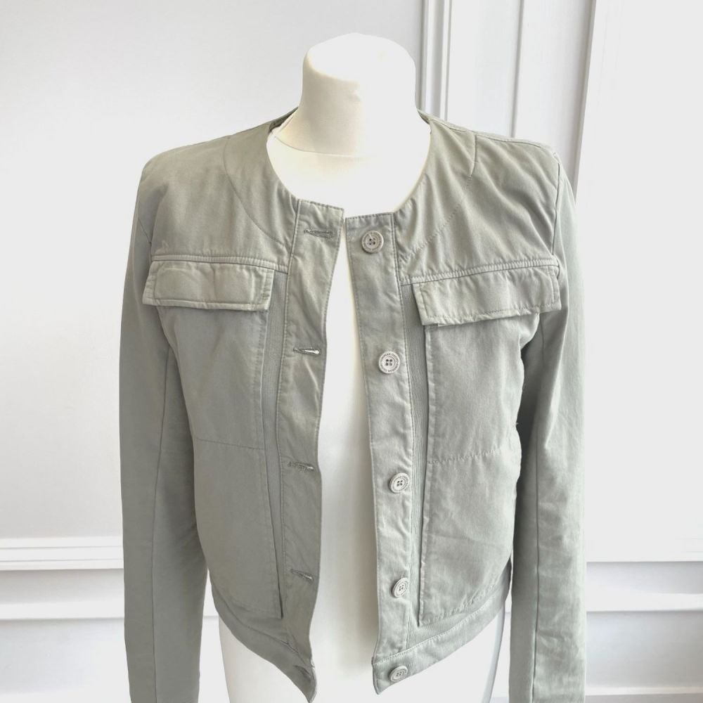 European Culture Khaki Collarless Jacket