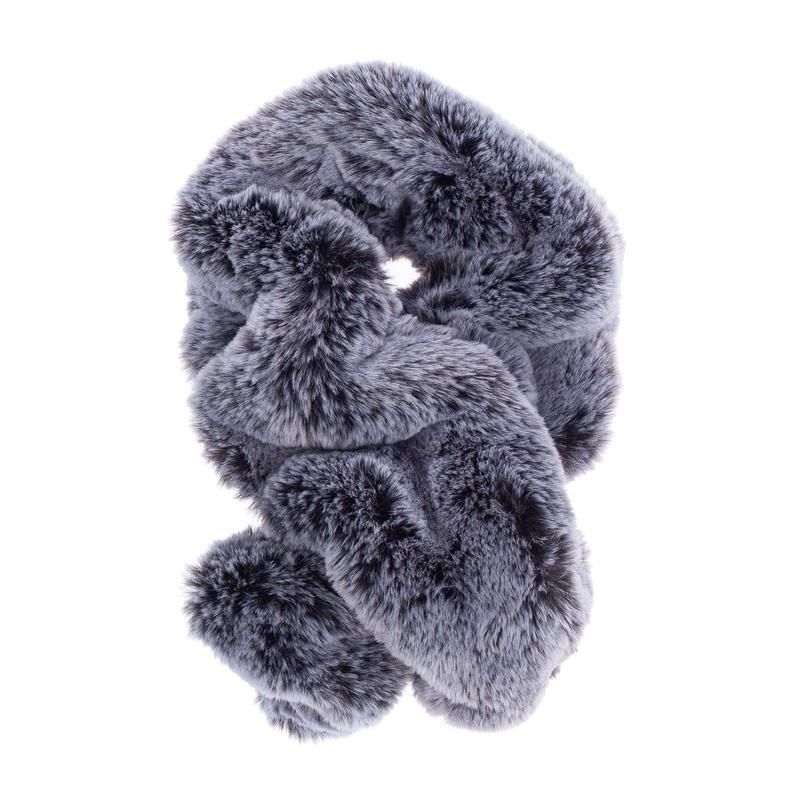 Helen Moore Faux Fur Ruffle Scarf in Shadow