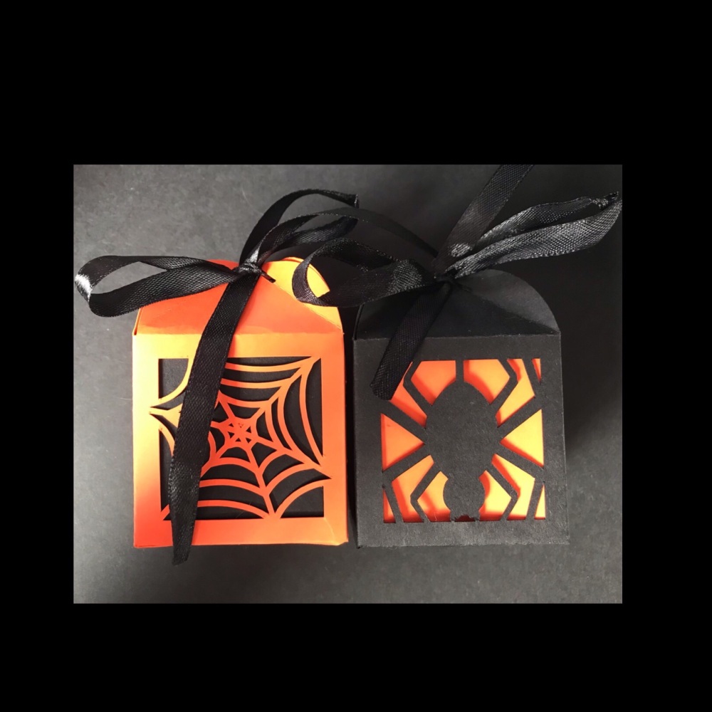 Spider and Spiders Web Halloween Themed Favour Box