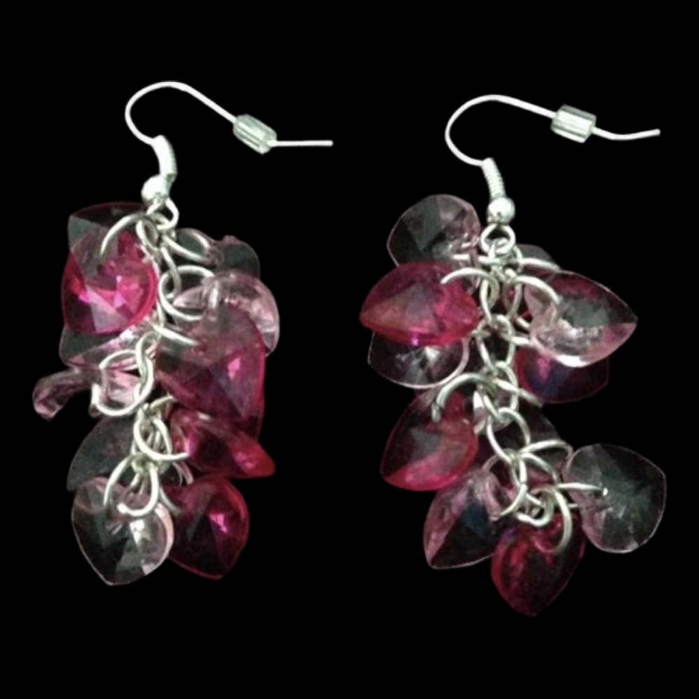 No.78 Shades of Pink Heart Earrings