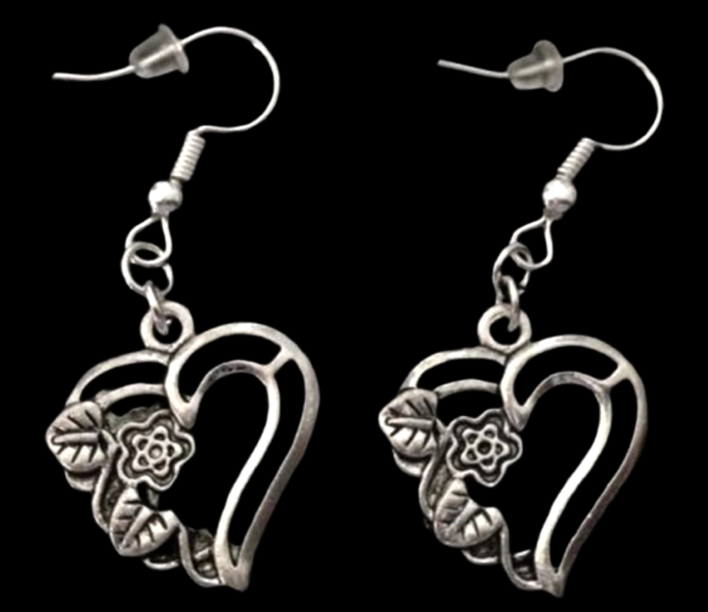 *No.85 Heart and Flowers Earrings