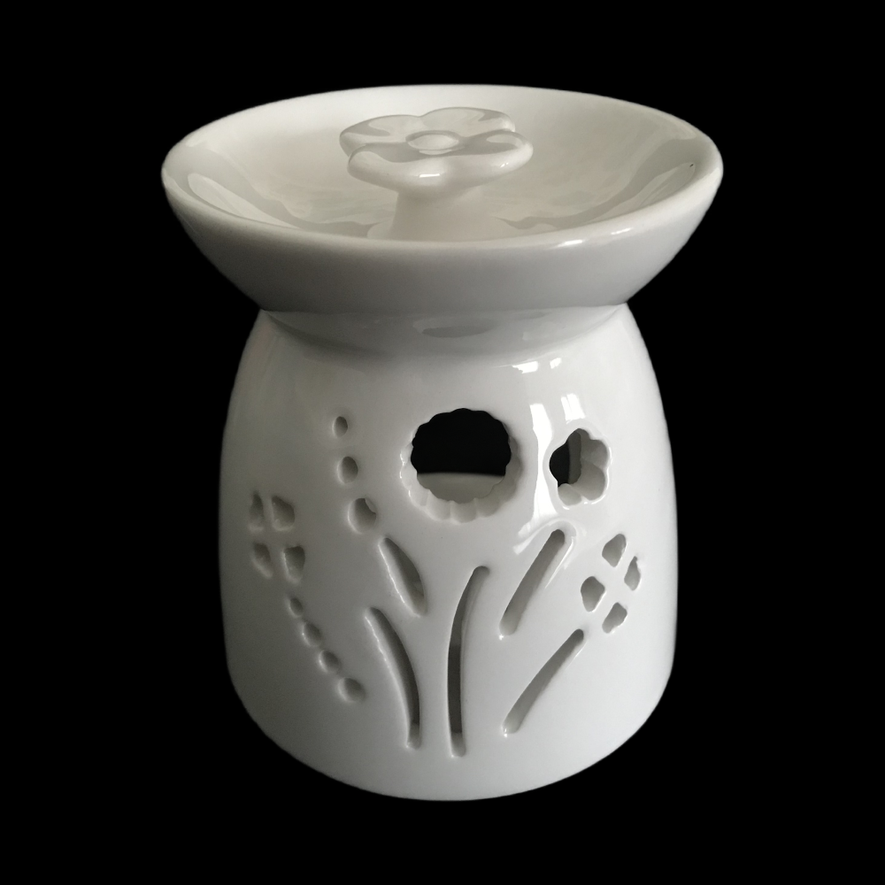 White Cut Out Bouquet Tea Light Burner