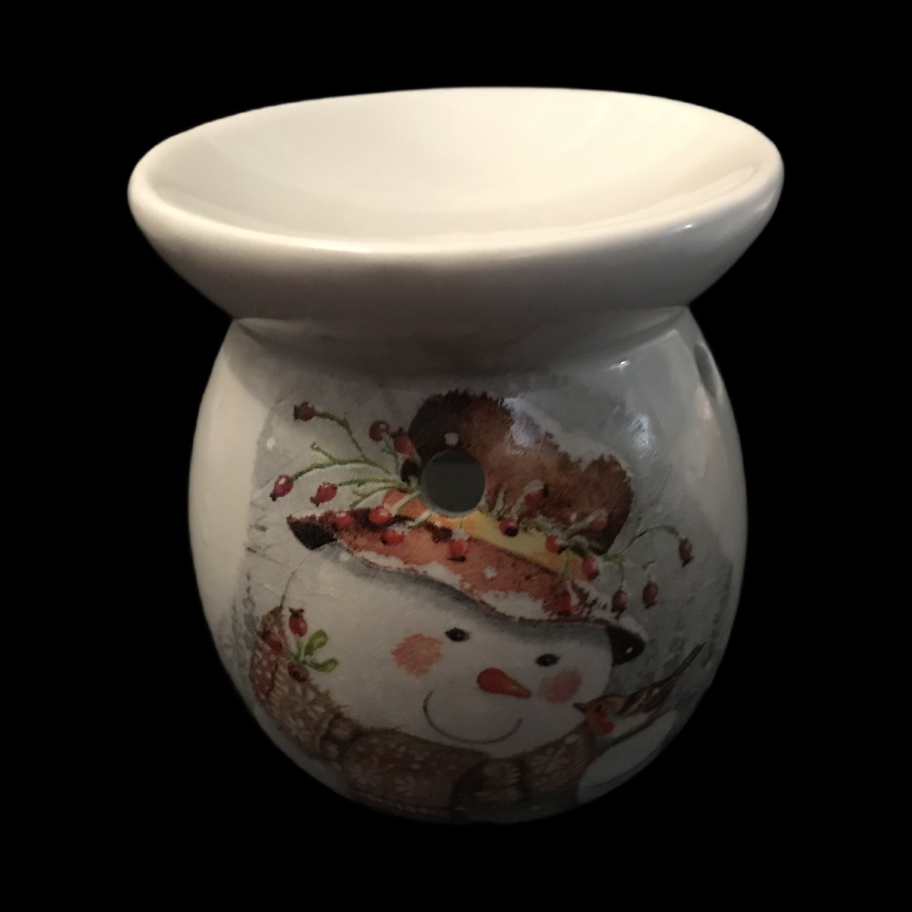 Hand Decorated Snowman Tea Light Burner