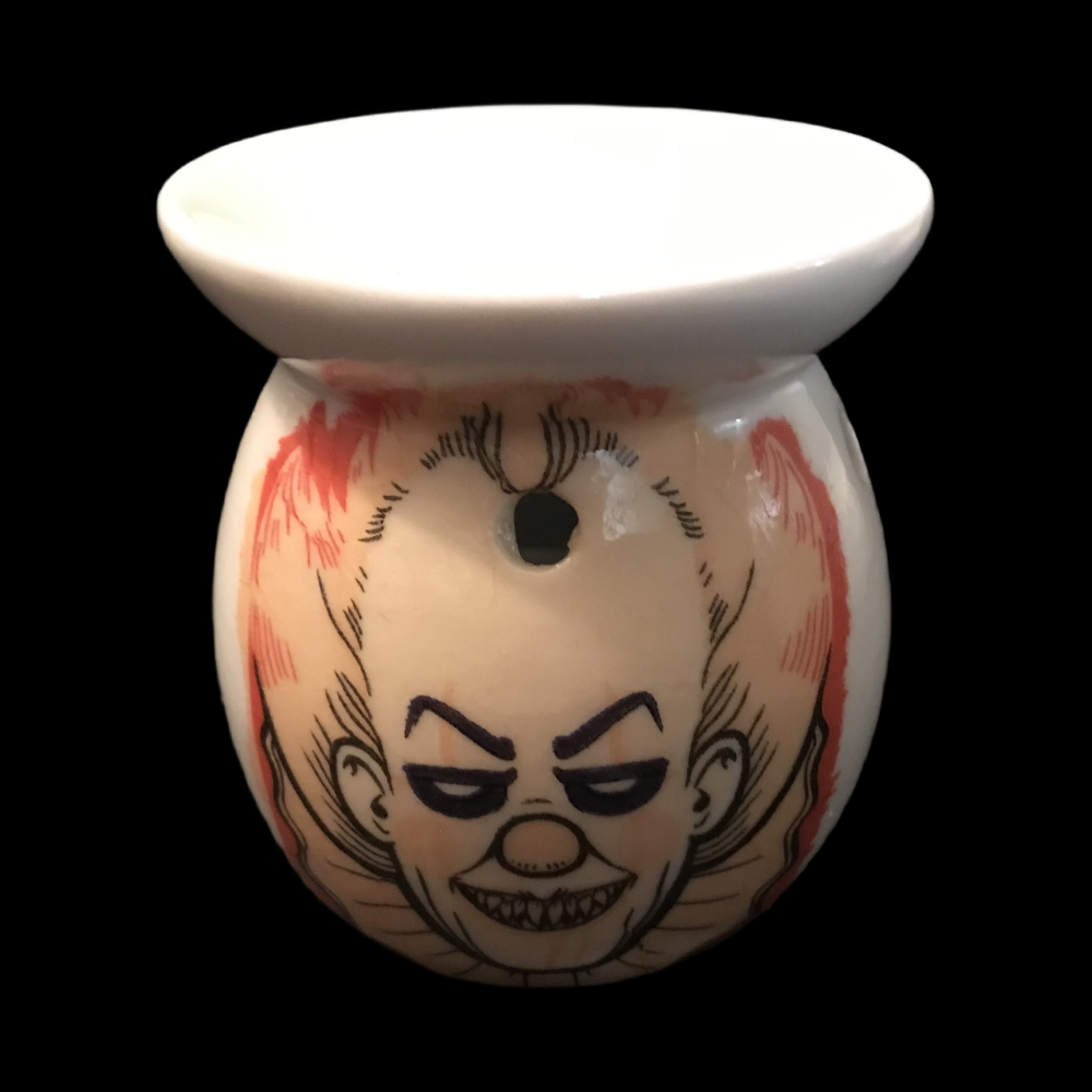 Hand Decorated Halloween Clown Tea Light Burner