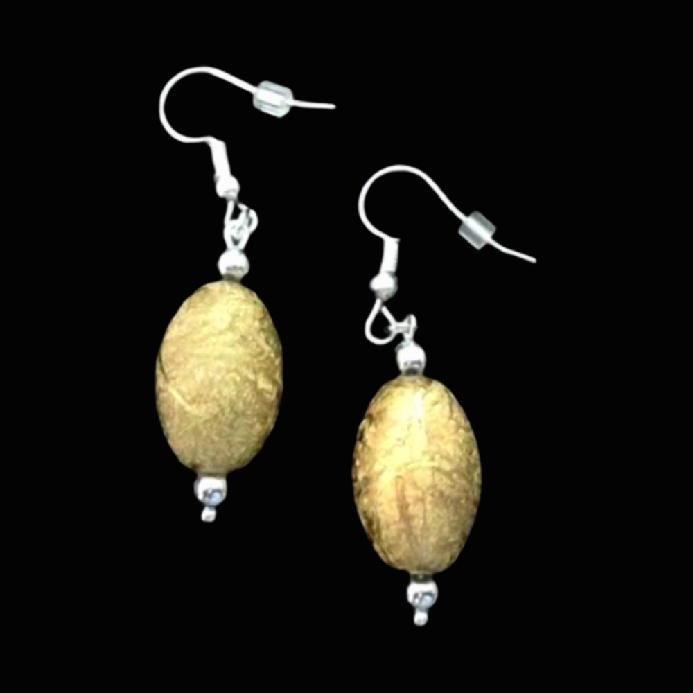*No.1225 Gold Foil Egg Earrings