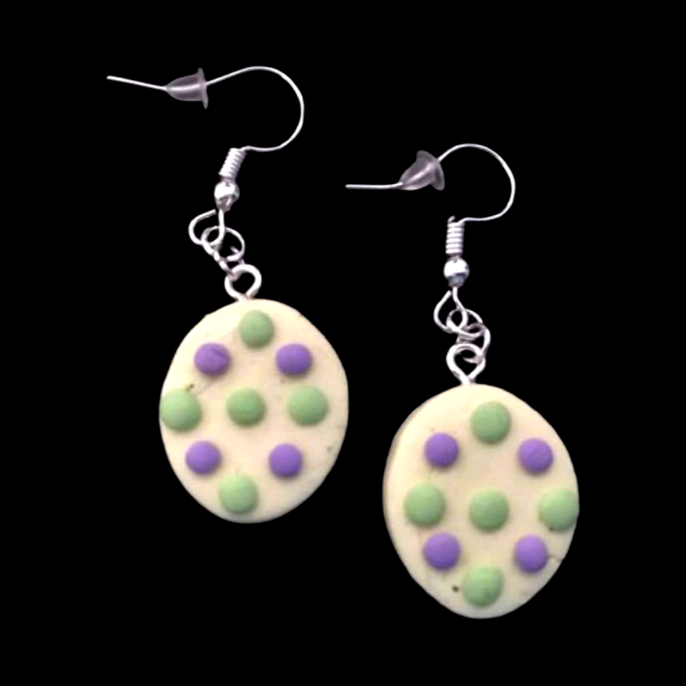*No.1233 Yellow Easter Egg Charm  Earrings