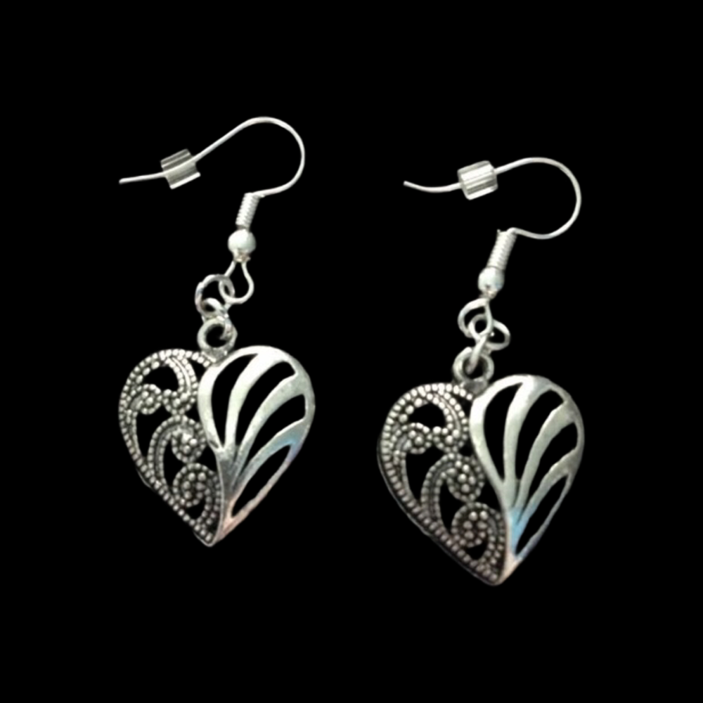 *No.24 Tibetan Silver Heart Shaped Earrings