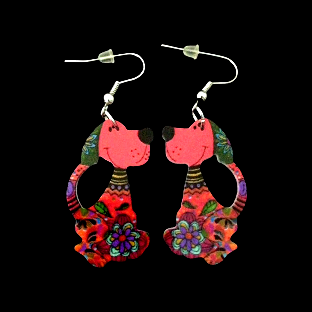 *No.37 Multicoloured Dog Earrings