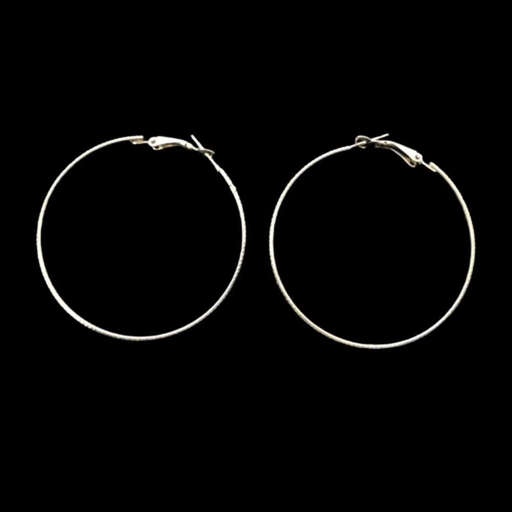 *No.54 Large Patterned Gold Hoop Earrings