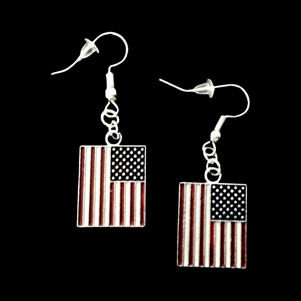 *No.68 USA Flag Earrings