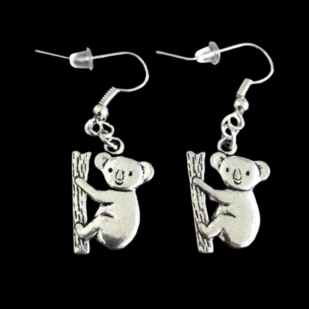 *No.105 Tibetan Silver Koala Earrings