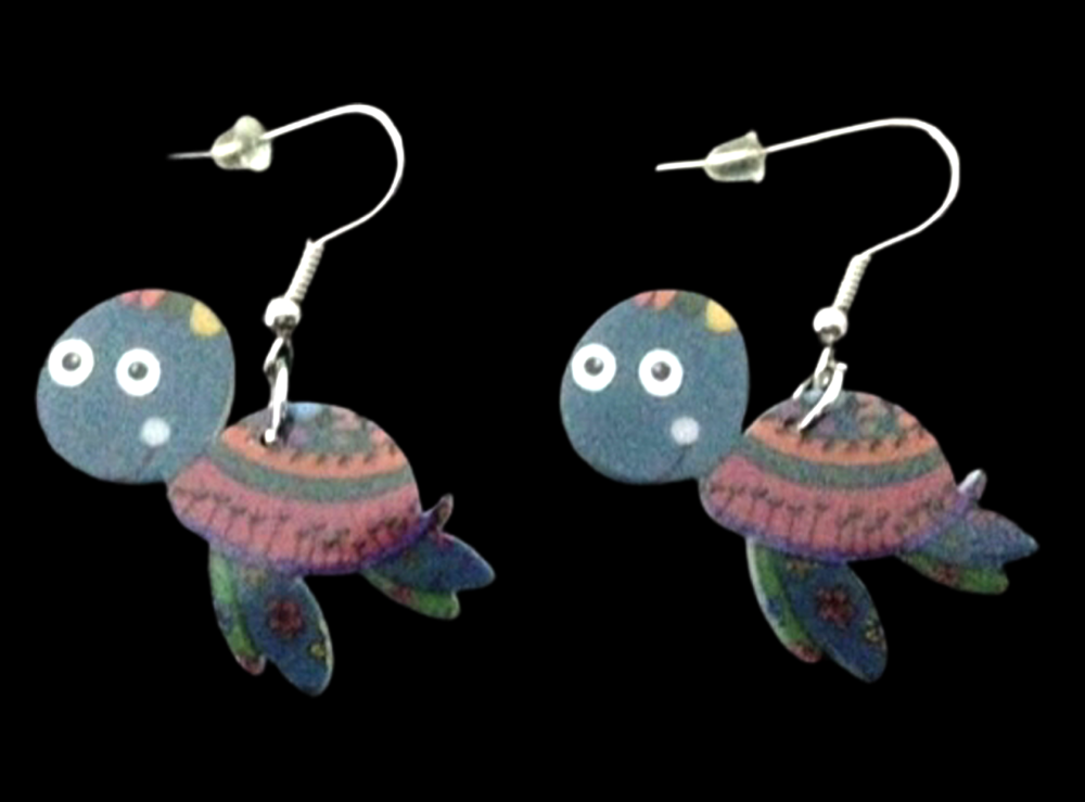 No.77 Multicoloured Turtle Earrings
