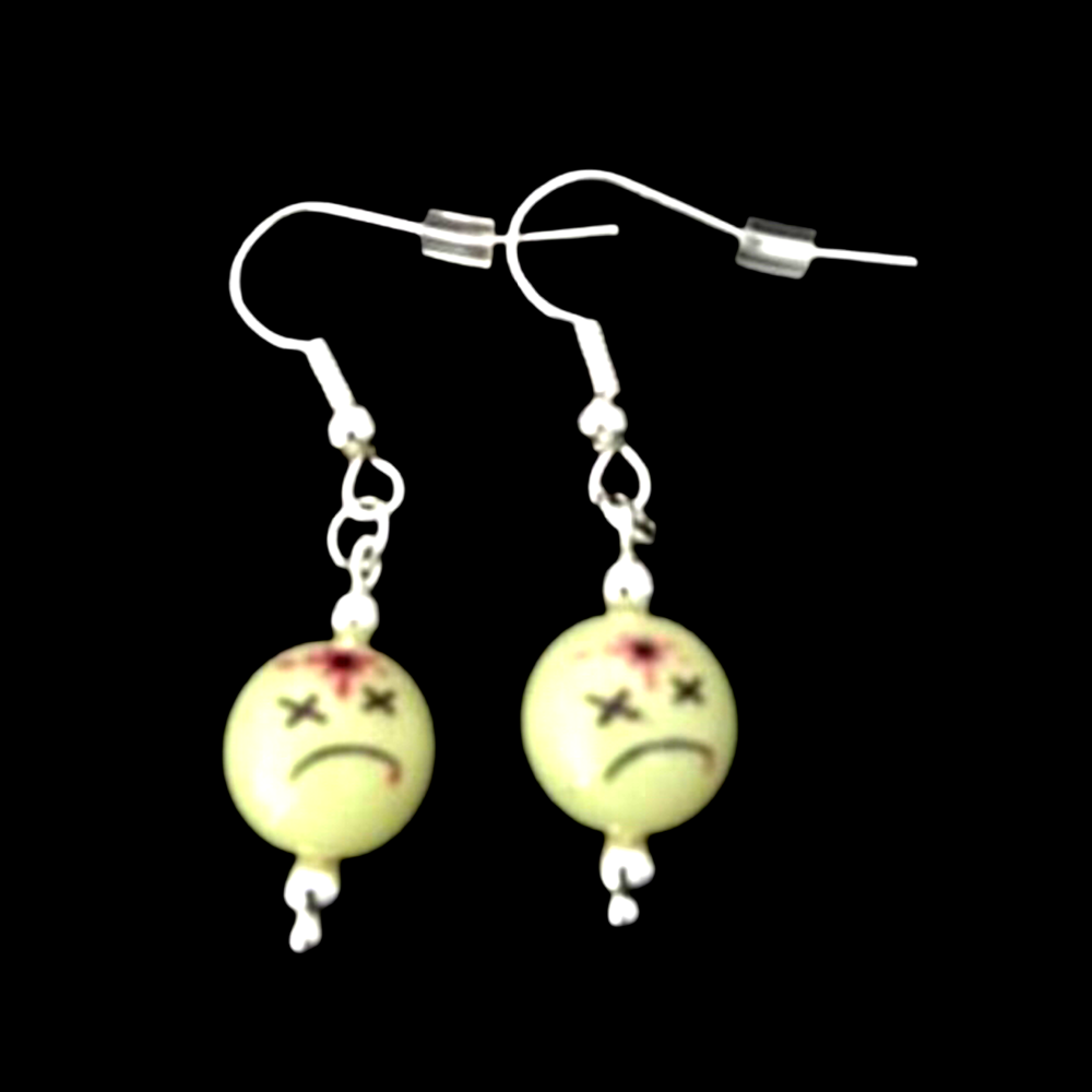 *No.92 Shot in the Head Emoji Earrings
