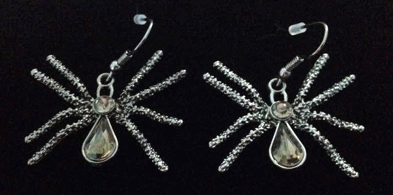 *No.892 Dark Grey Spider Earrings