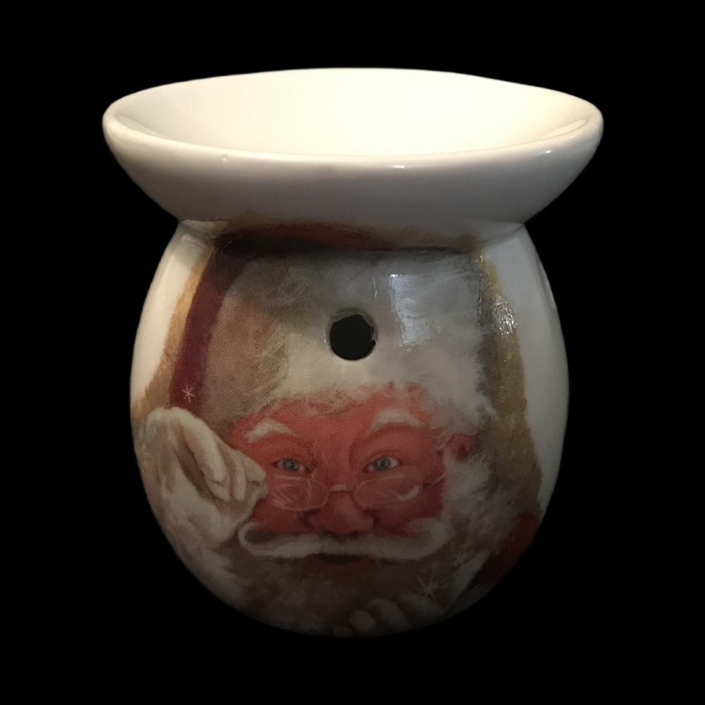 Hand Decorated Father Christmas Tea Light Burner