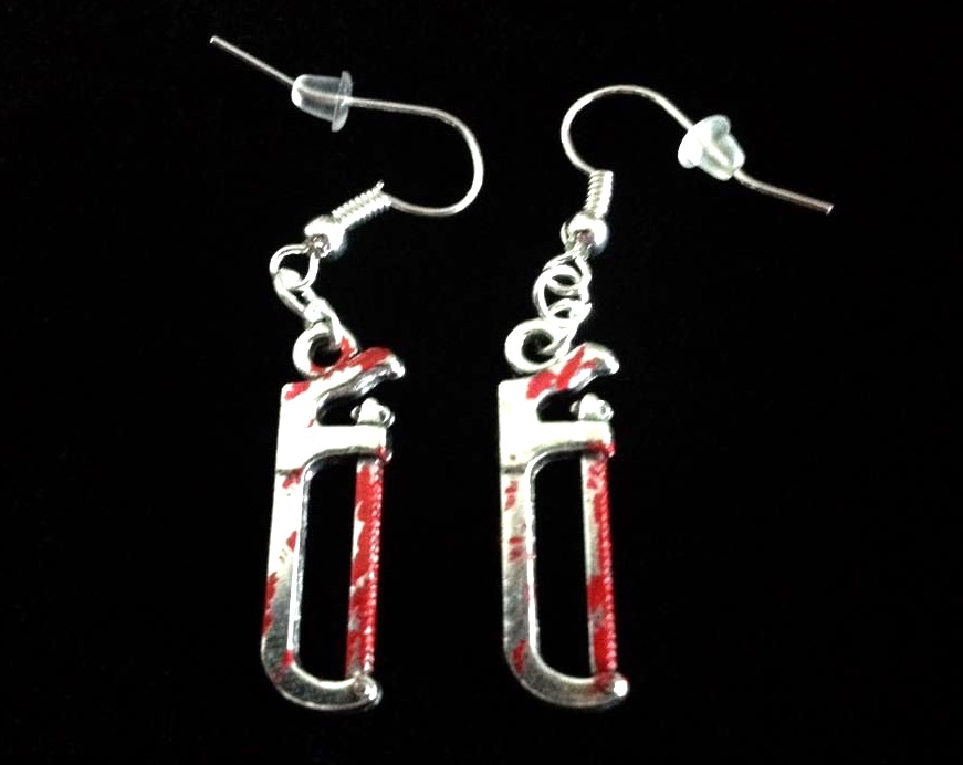 *No.853 Blood Soaked Hacksaw Earrings