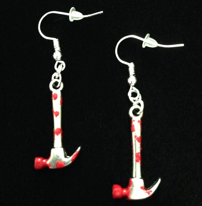 *No.859 Blood Soaked Hammer Earrings