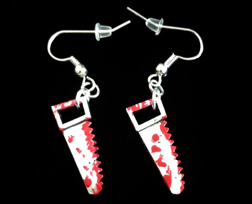 *No.863 Blood Soaked Saw Earrings